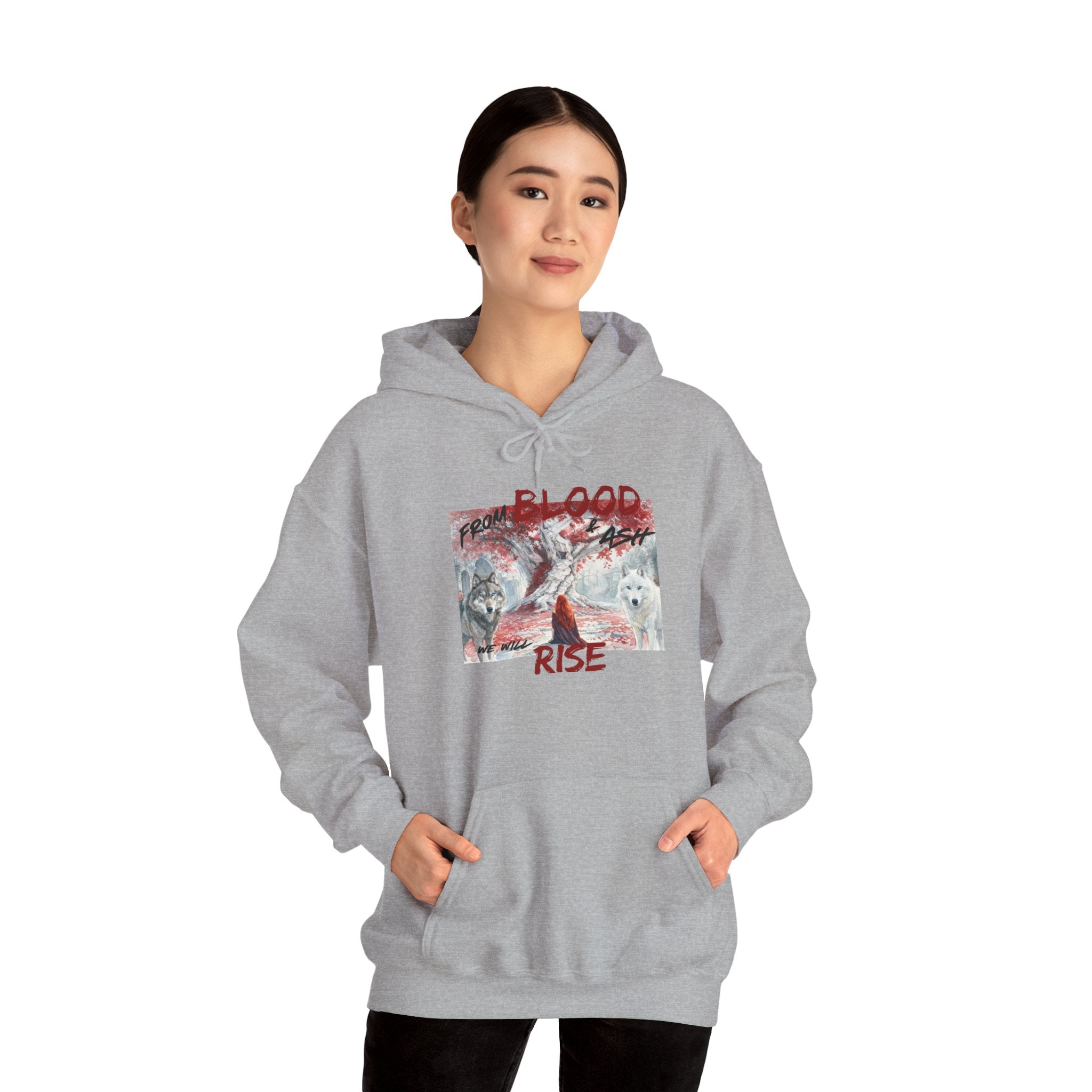 Hoodie – 'Blood Rise' Gothic Graphic Pullover